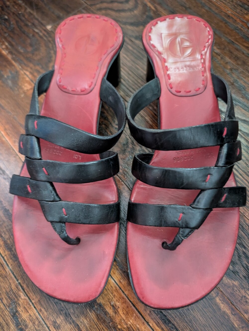 Cole Haan Chunky Heel Black Strappy Sandals